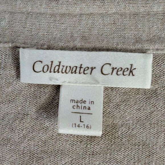 Snowflake Print Cardigan Sweater Women's Large Beige Brown 3 Button Rabbit Hair - Picture 5 of 9